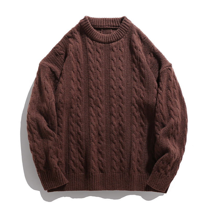 Round neck loose sweater for men