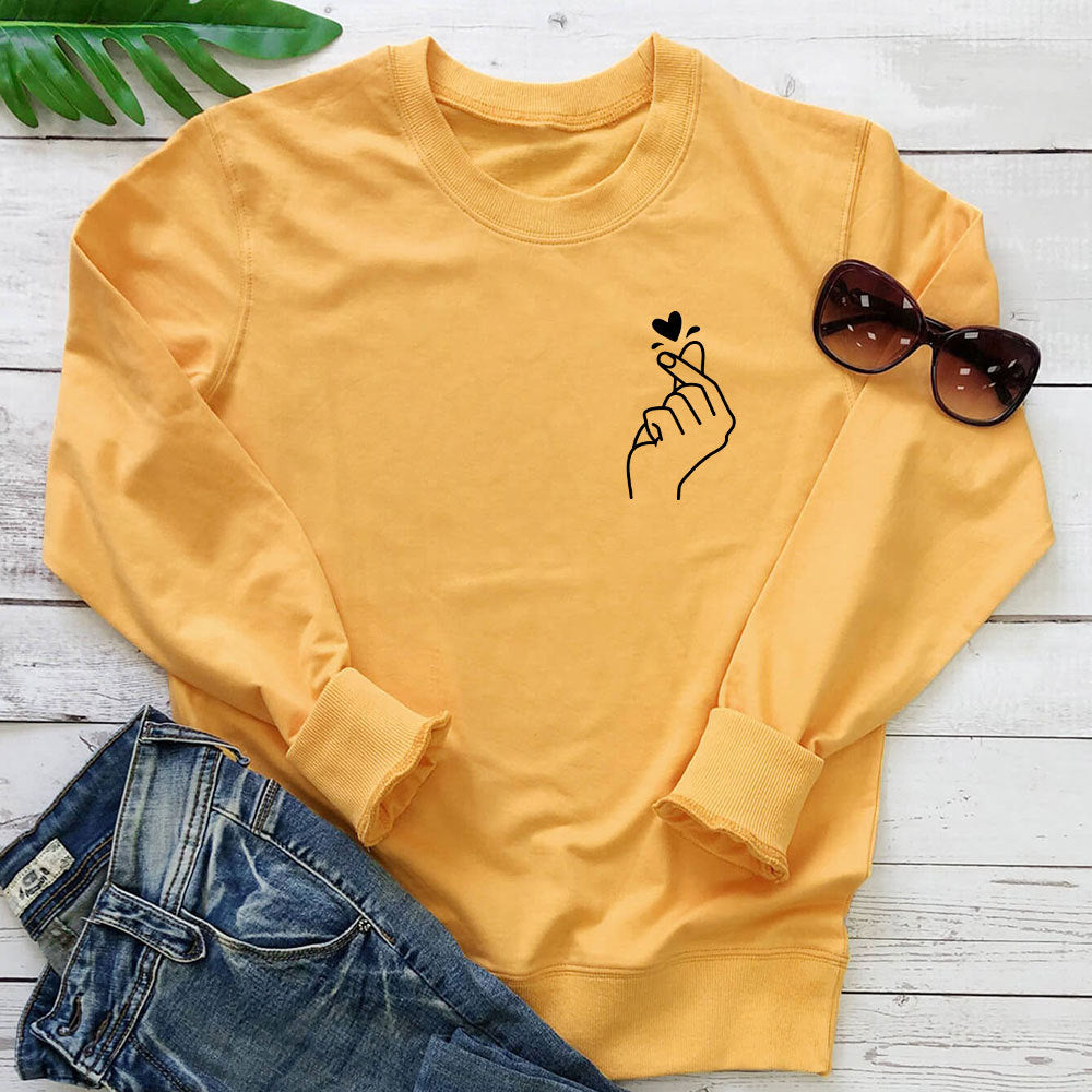 Loose round neck hoodie