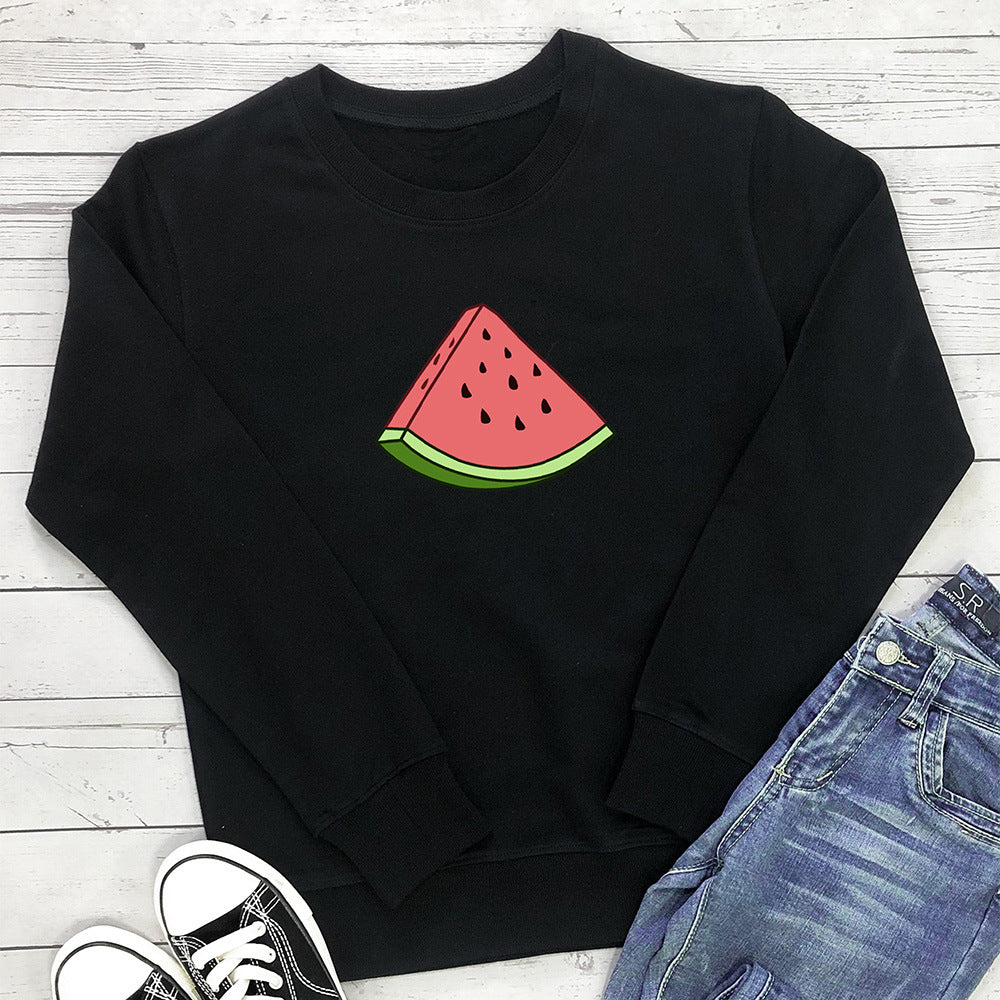 Round neck long sleeved sweatshirt