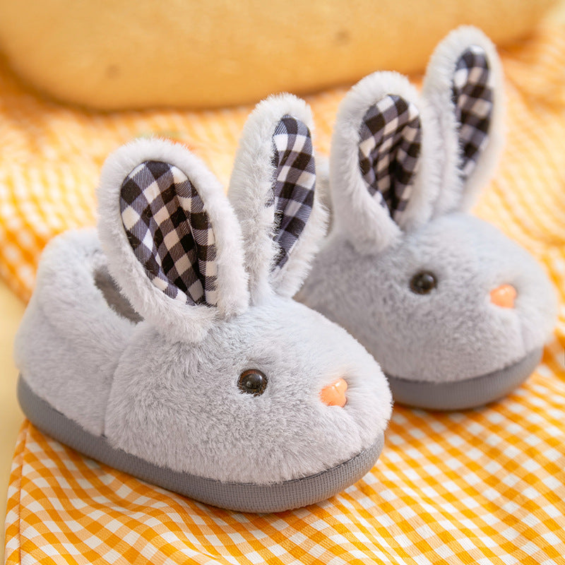 Children's Cotton Slippers Autumn Winter Girls Boys Baby Covered Heel Kids Warm Indoor Fuzzy Slippers