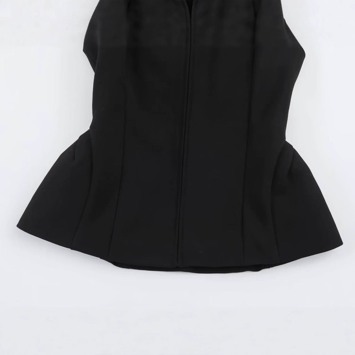 Short skirt style sleeveless standing collar vest for women in vest