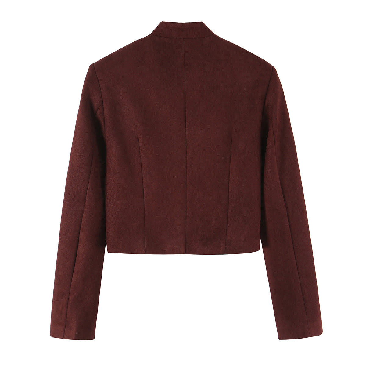 Knot button suede texture suit+half skirt set for women