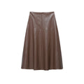 Imitation leather effect layered decorative skirt for women