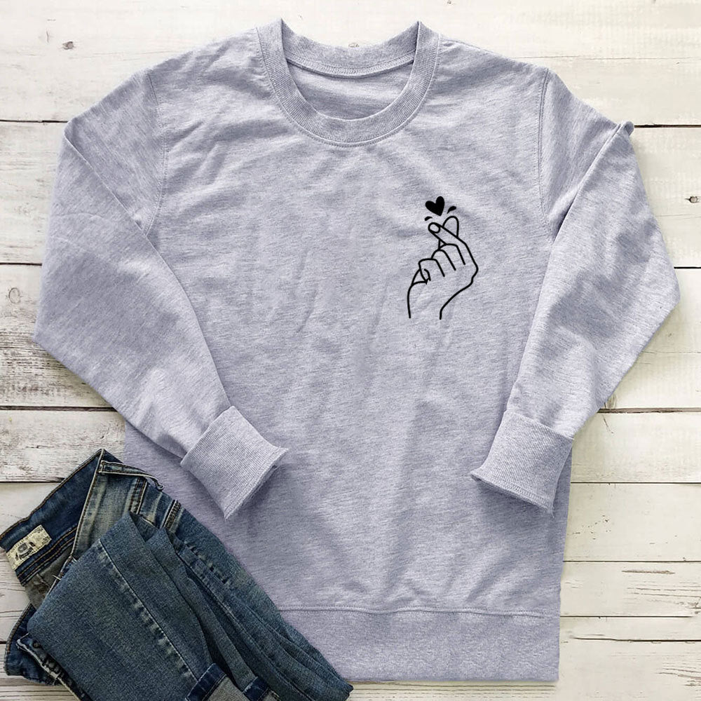 Loose round neck hoodie