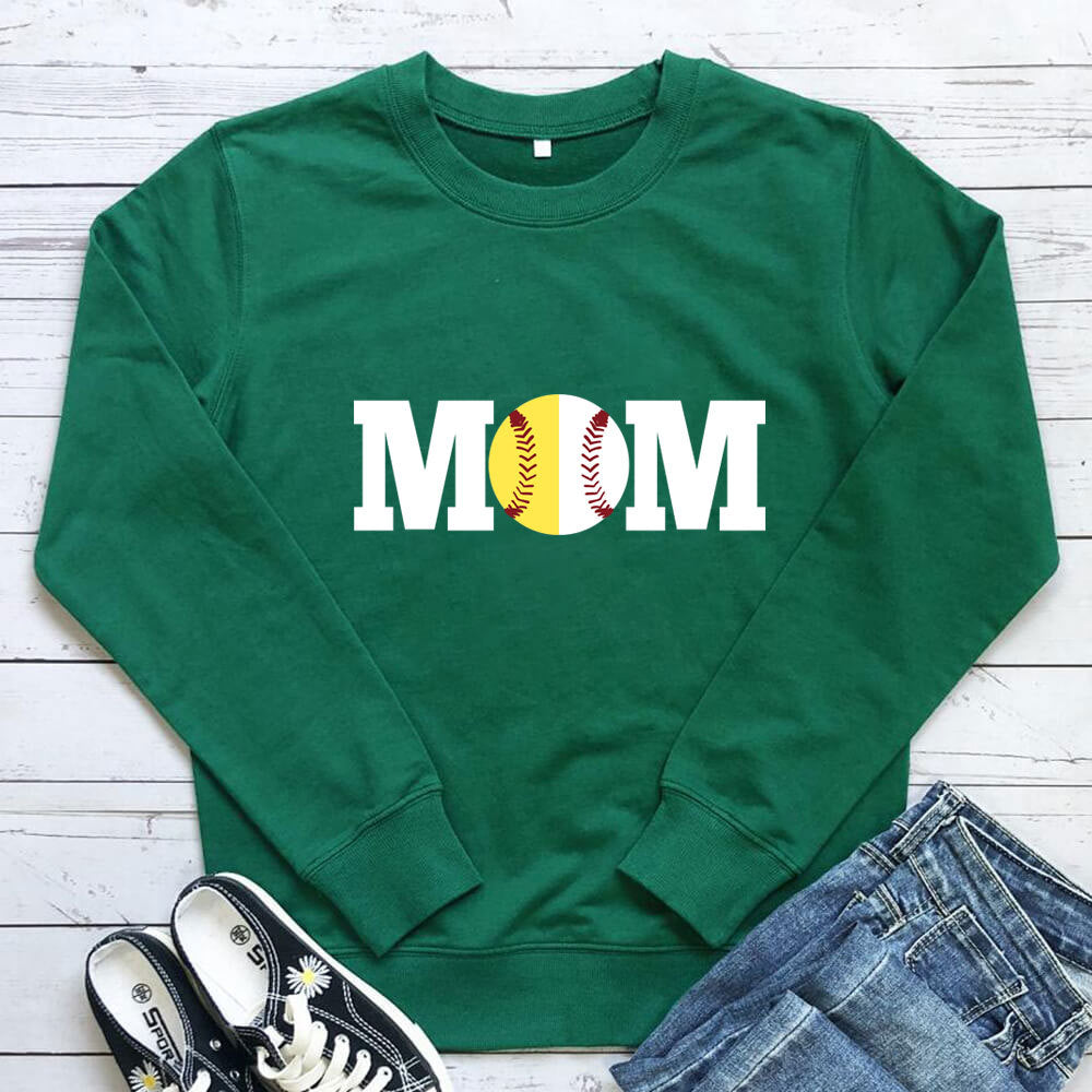 MOM Baseball printed hoodie