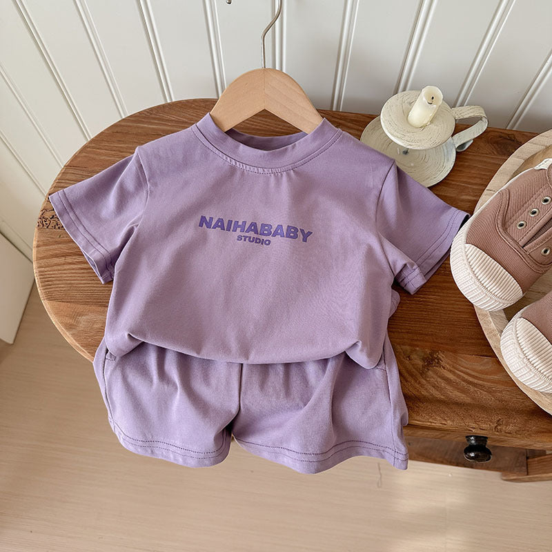 Child Outfit Summer Casual Comfortable Printed Letter Sibling Set for Boys and Girls