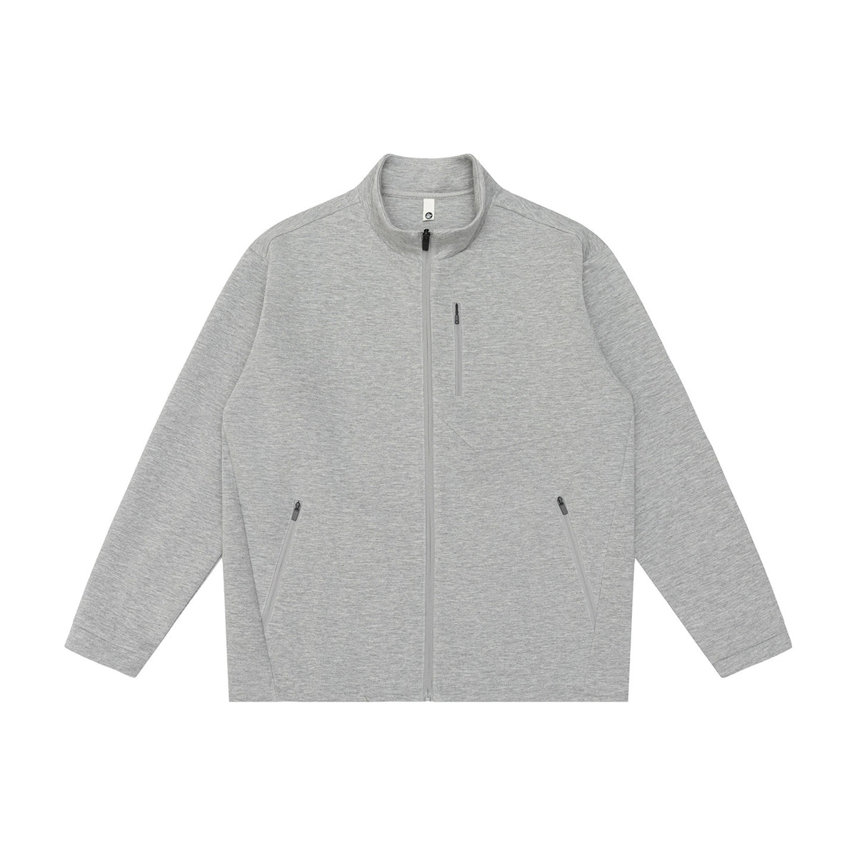 Men's Casual Solid Color Long Sleeve Stand Collar Zip-Up Loose Sweatshirt