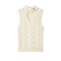 Casual slim fit hollow twisted rope knitted sweater top for women