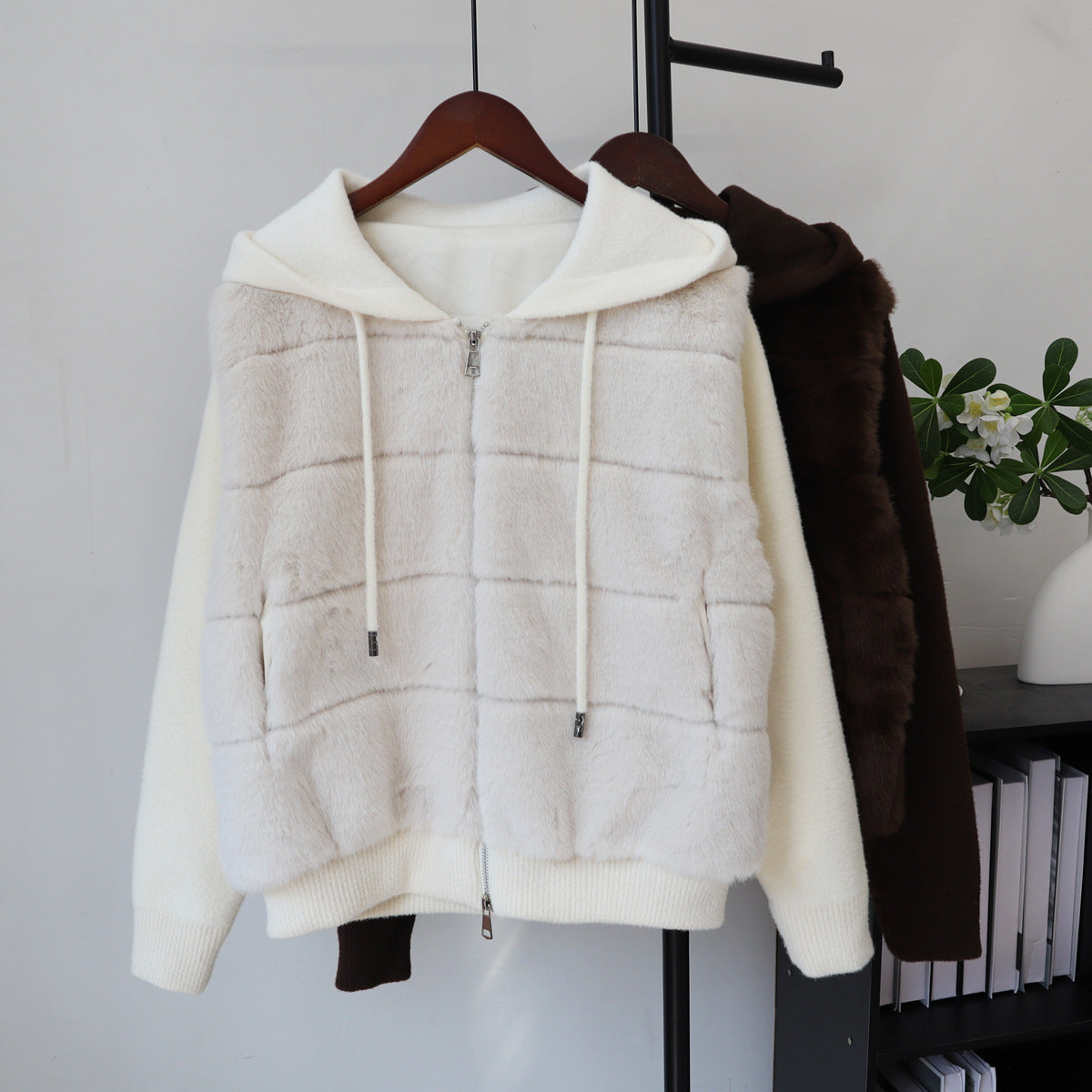 Hooded double zipper Jacket