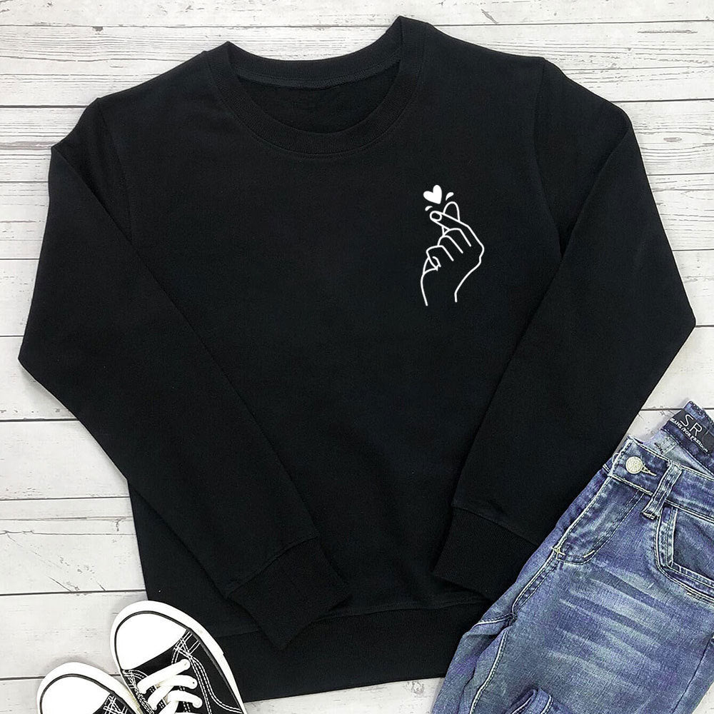 Loose round neck hoodie