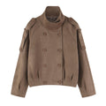 Long sleeved double breasted chimney collar jacket