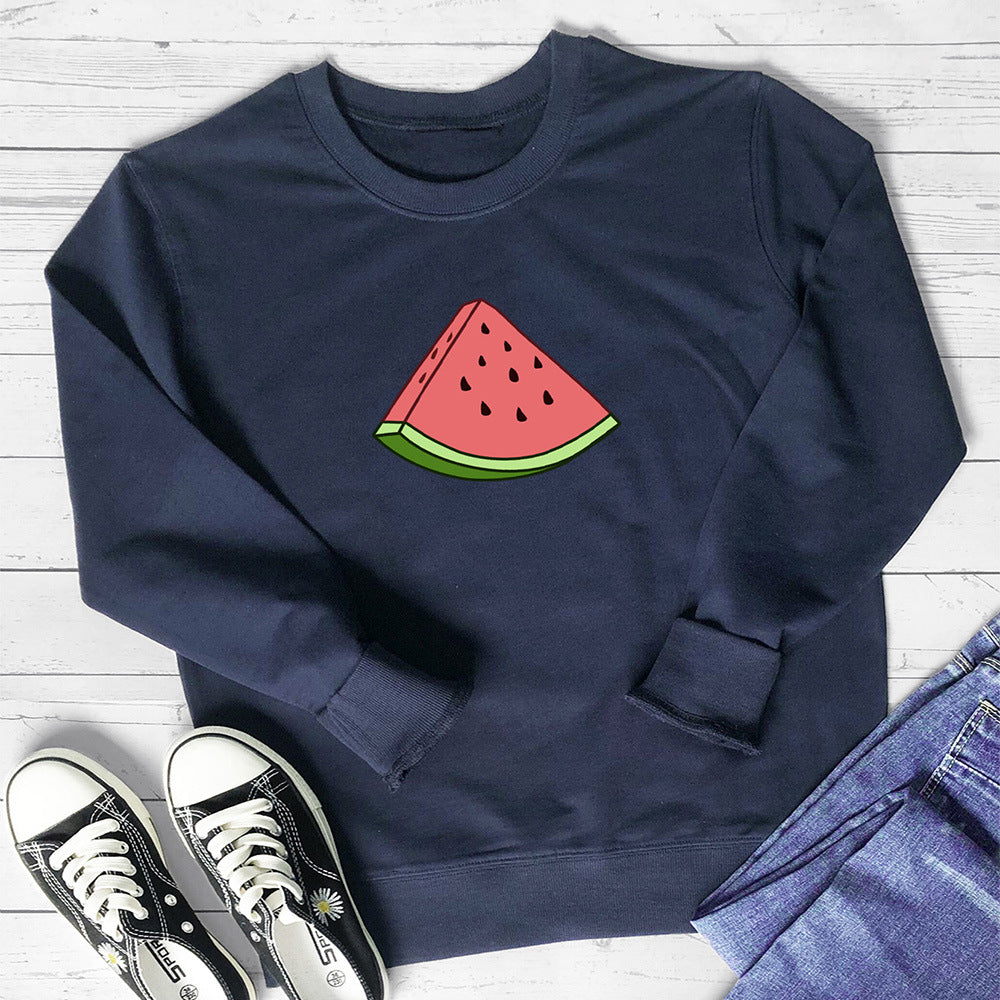 Round neck long sleeved sweatshirt