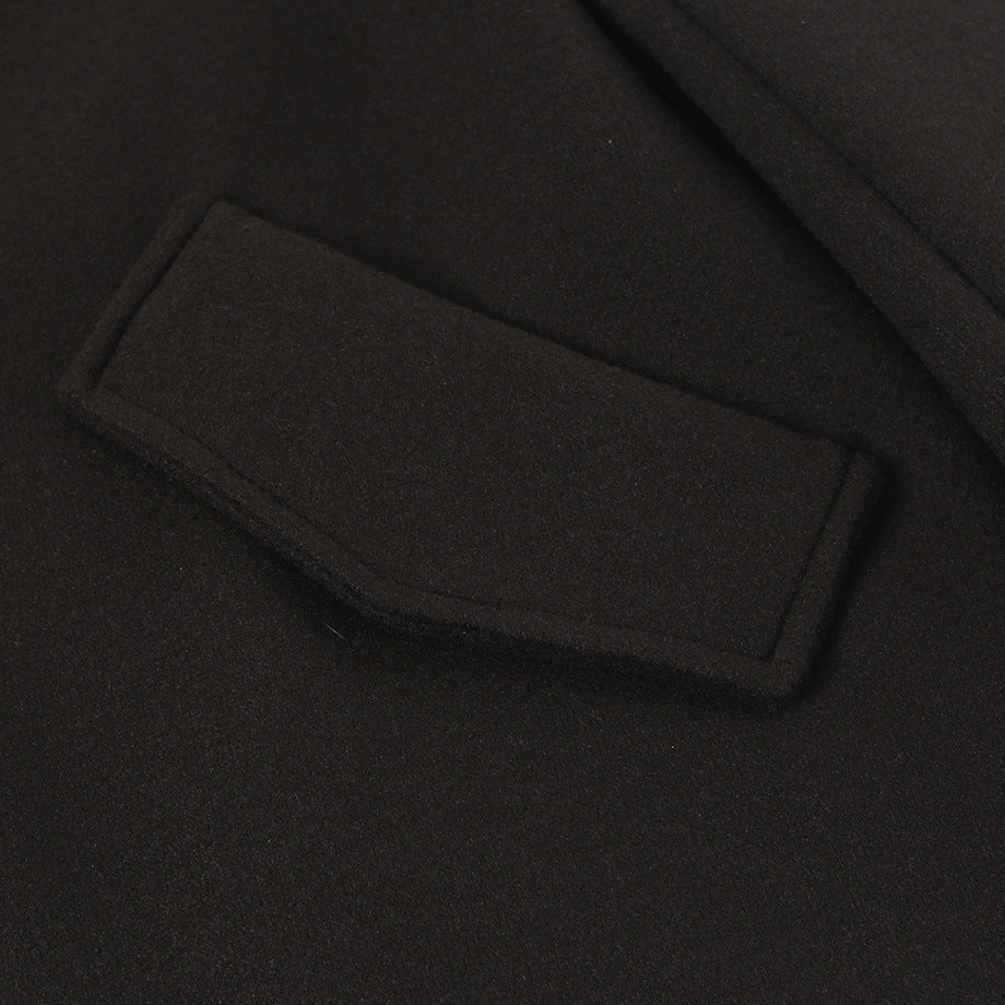 Versatile solid color chimney neck short jacket