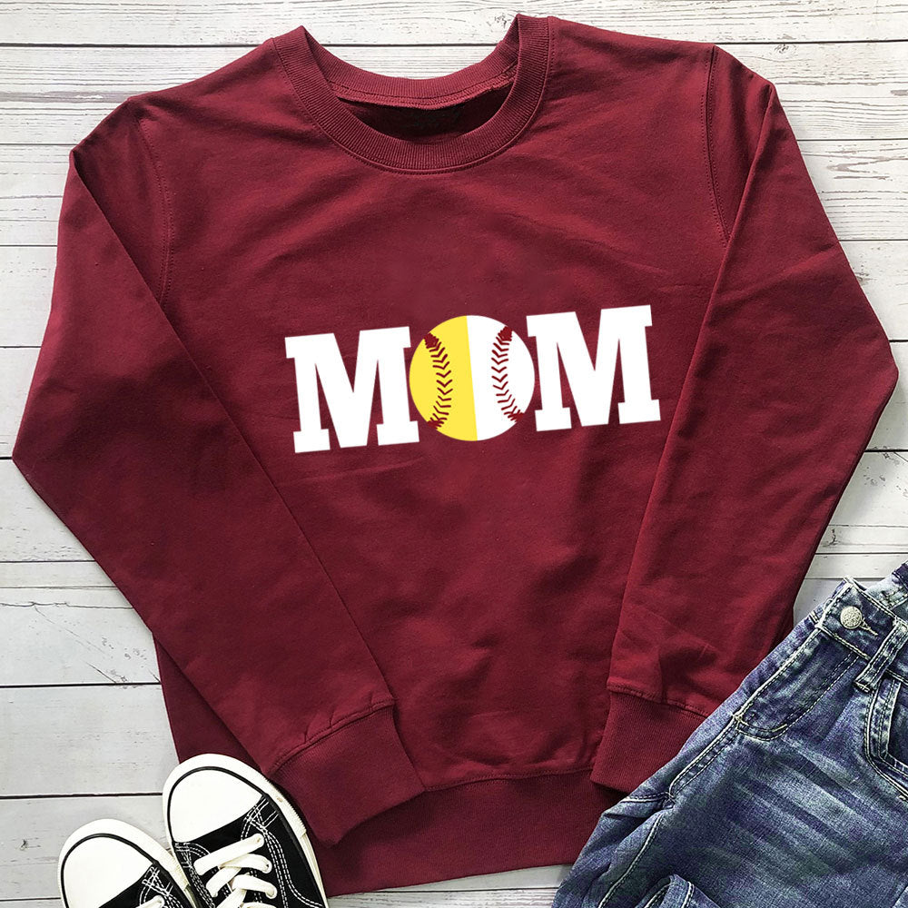 MOM Baseball printed hoodie