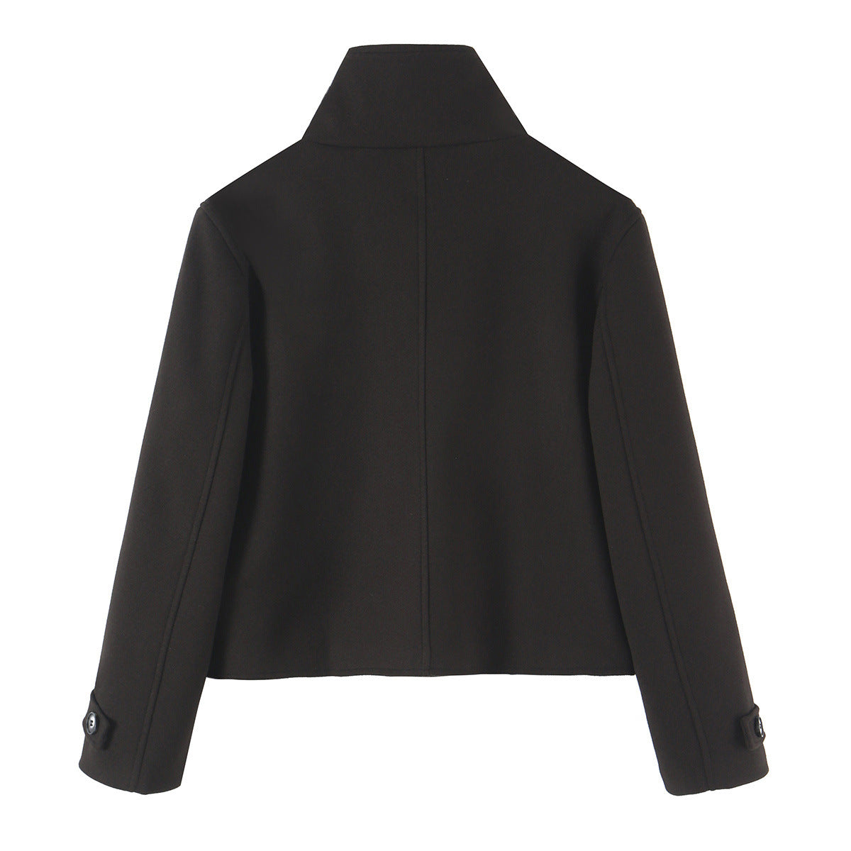 Versatile solid color chimney neck short jacket