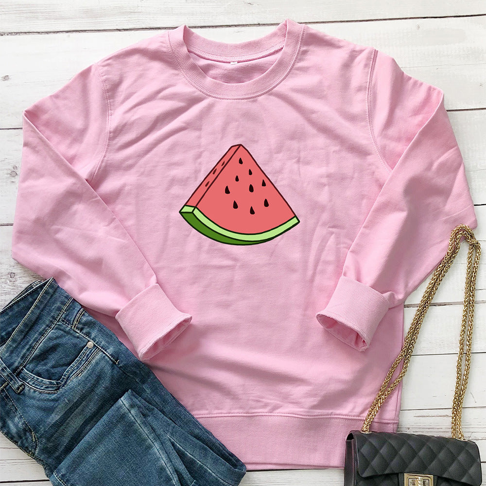 Round neck long sleeved sweatshirt