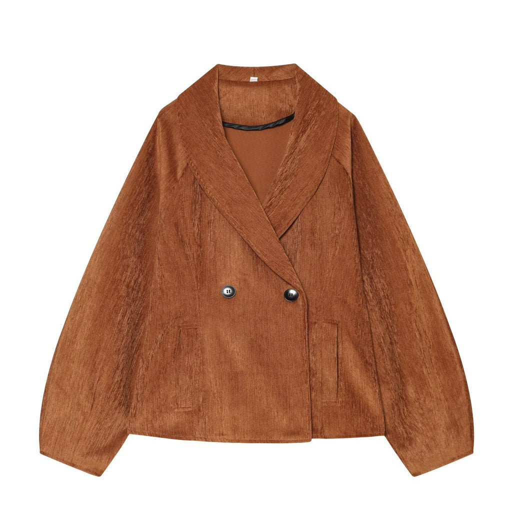 Double row two button double breasted lapel jacket