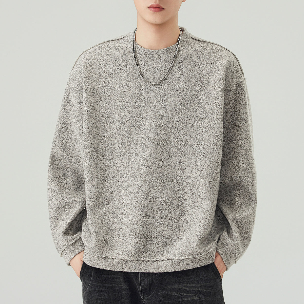 Heavyweight Pullover Sweatshirt Men Casual Versatile Top