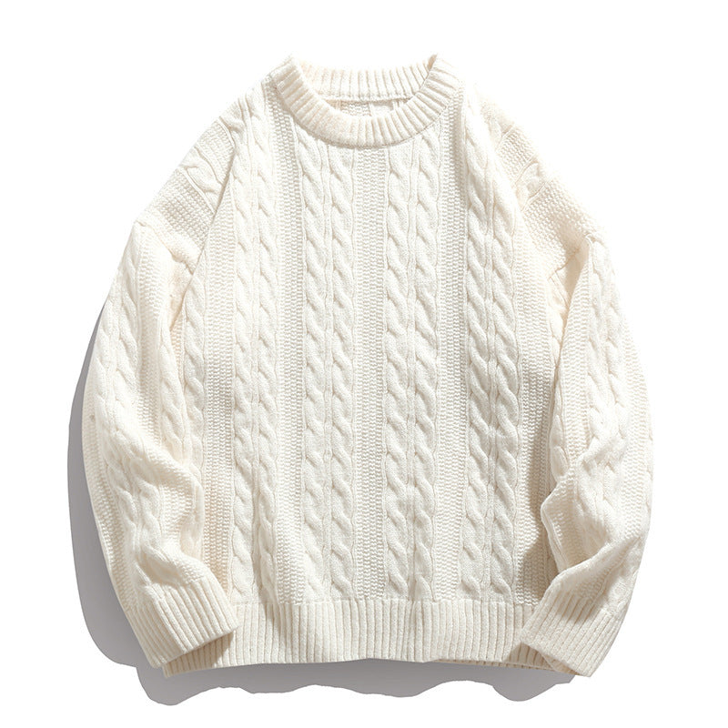 Round neck loose sweater for men