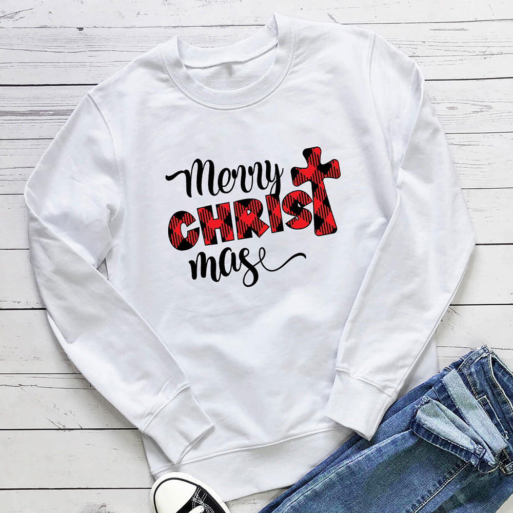 Alphabet plaid printed hoodie