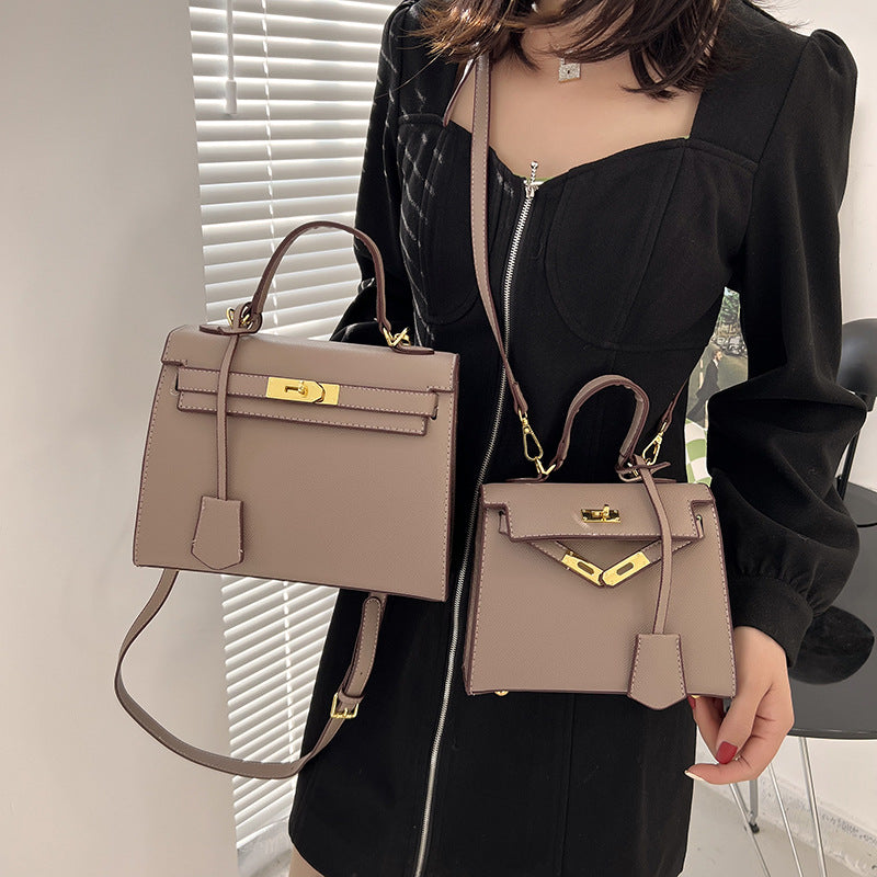 Size Solid Color PU Kelly Bag Candy Color Handbag Cross Shoulder Fashi ...