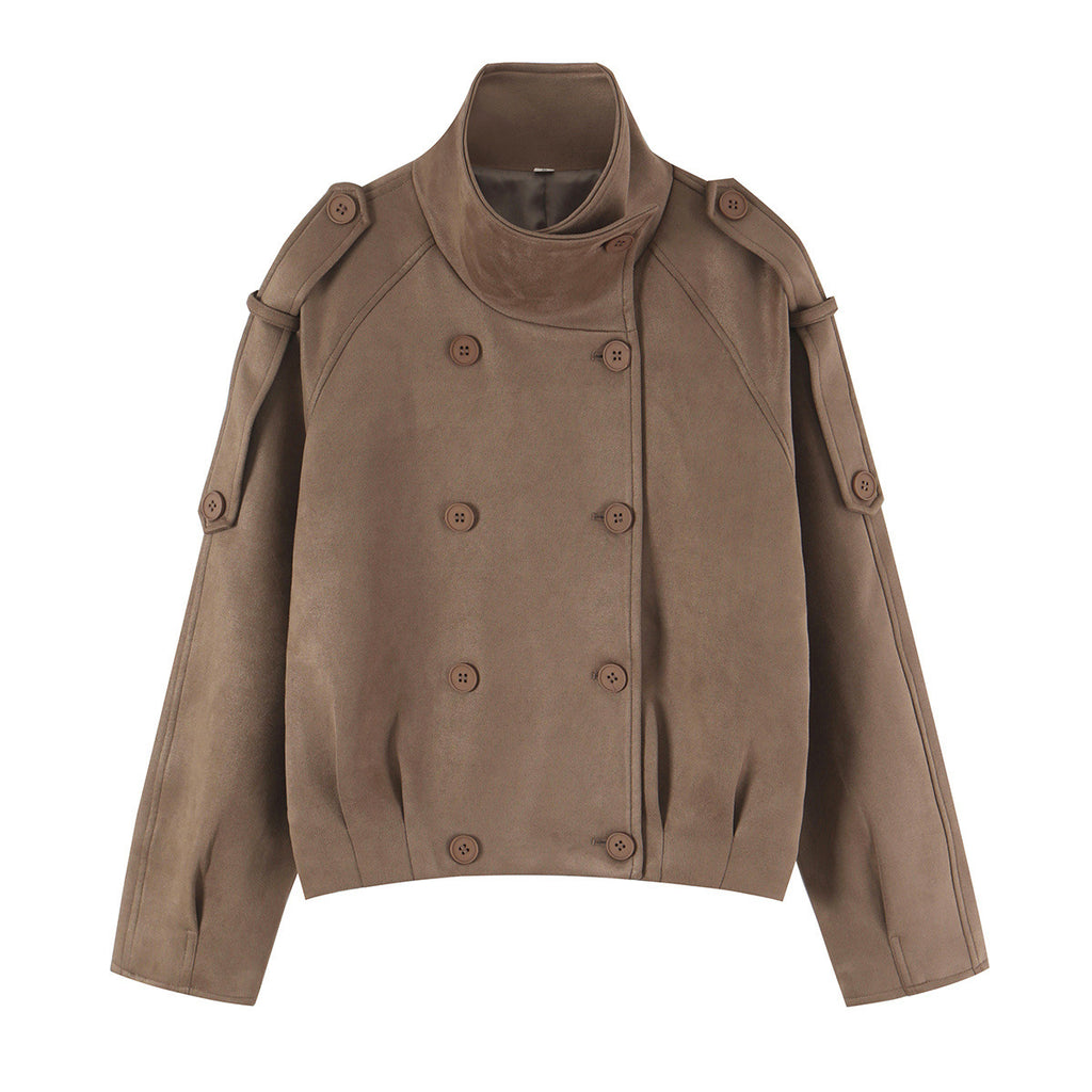 Long sleeved double breasted chimney collar jacket