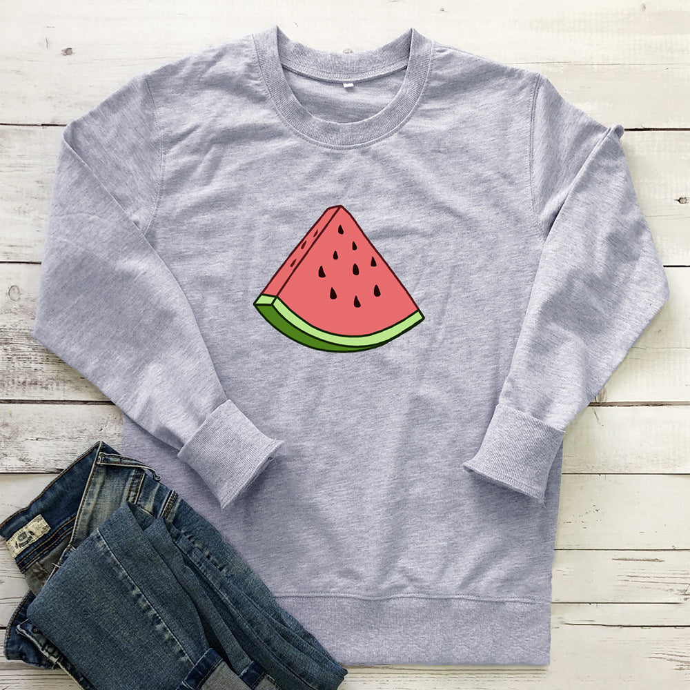 Round neck long sleeved sweatshirt
