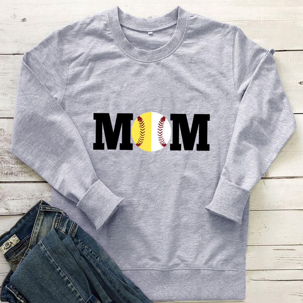 MOM Baseball printed hoodie
