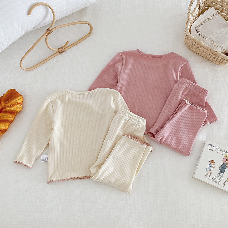 Children's Sleepwear Autumn Home Wear Set Sleepwear for Girls, Two-Piece Home Clothing