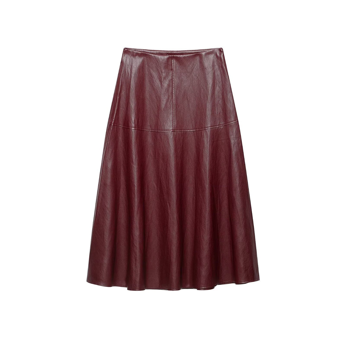 Imitation leather effect layered decorative skirt for women