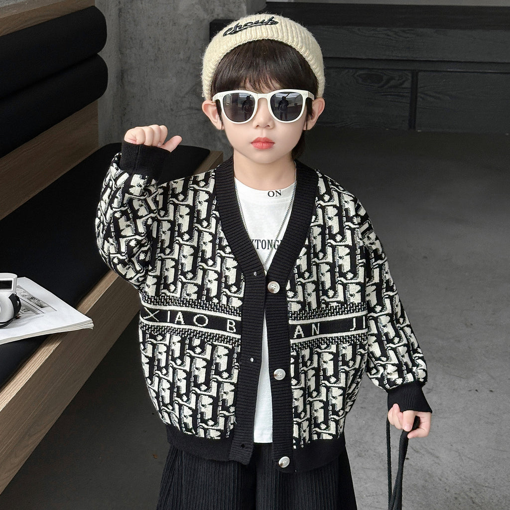 Boys' Casual Knit Cardigan Sweater Jacket