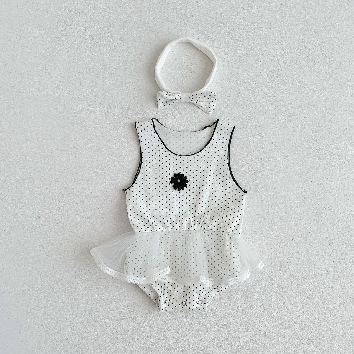 Summer Infant Toddler Romper for Girls, Polka Dot Print Sleeveless Bodysuit Baby Onesie Crawling Suit