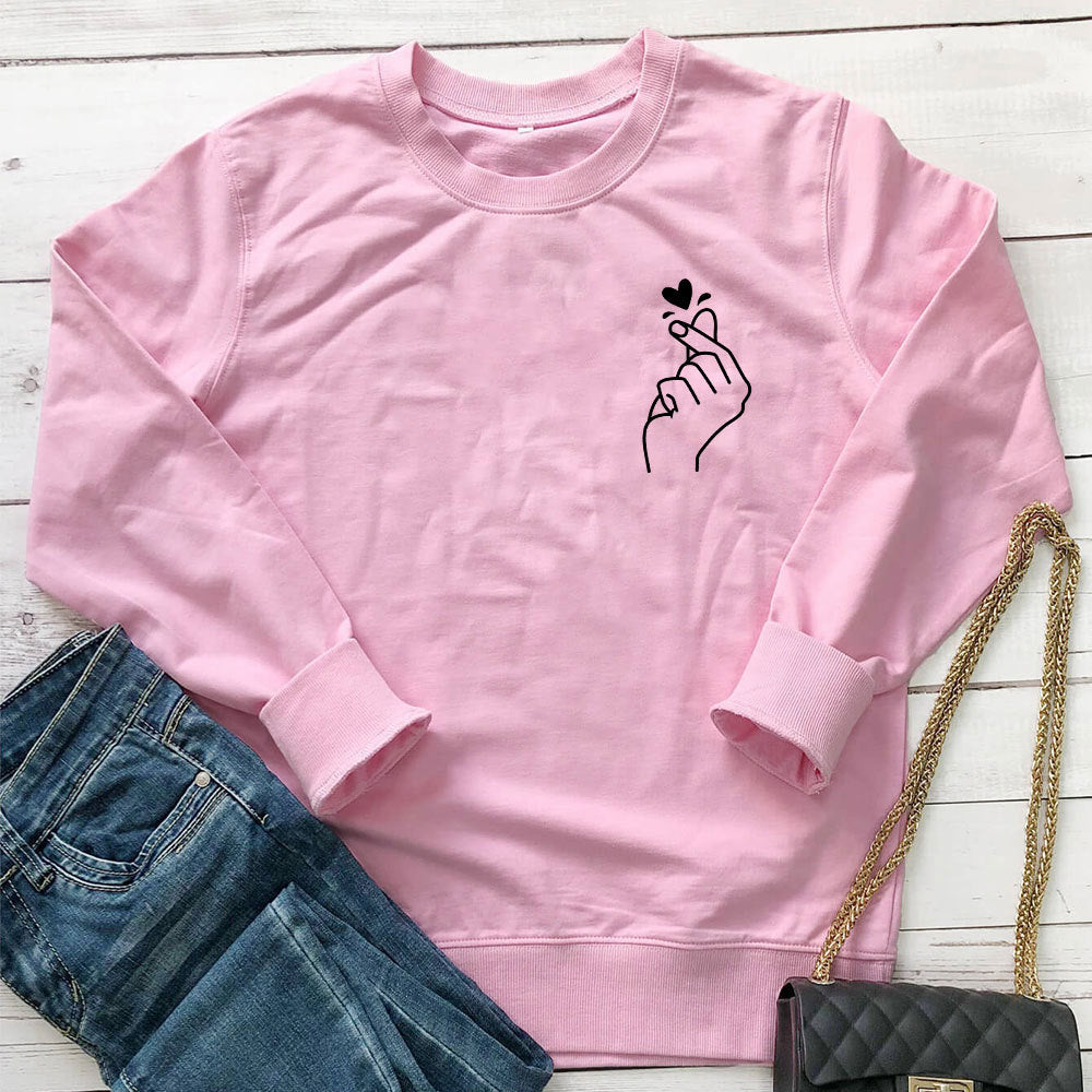 Loose round neck hoodie