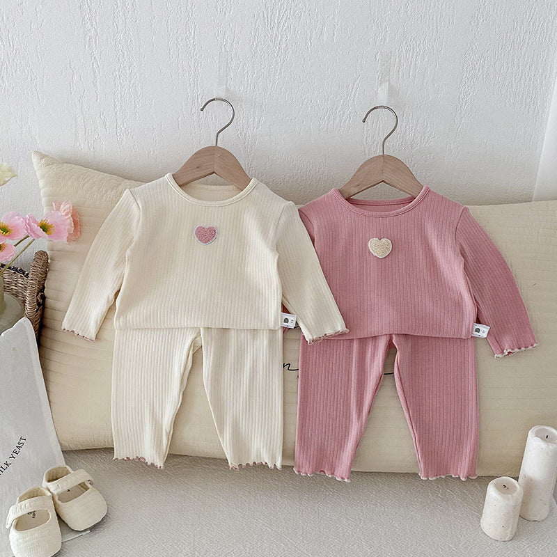 Children's Sleepwear Autumn Home Wear Set Sleepwear for Girls, Two-Piece Home Clothing