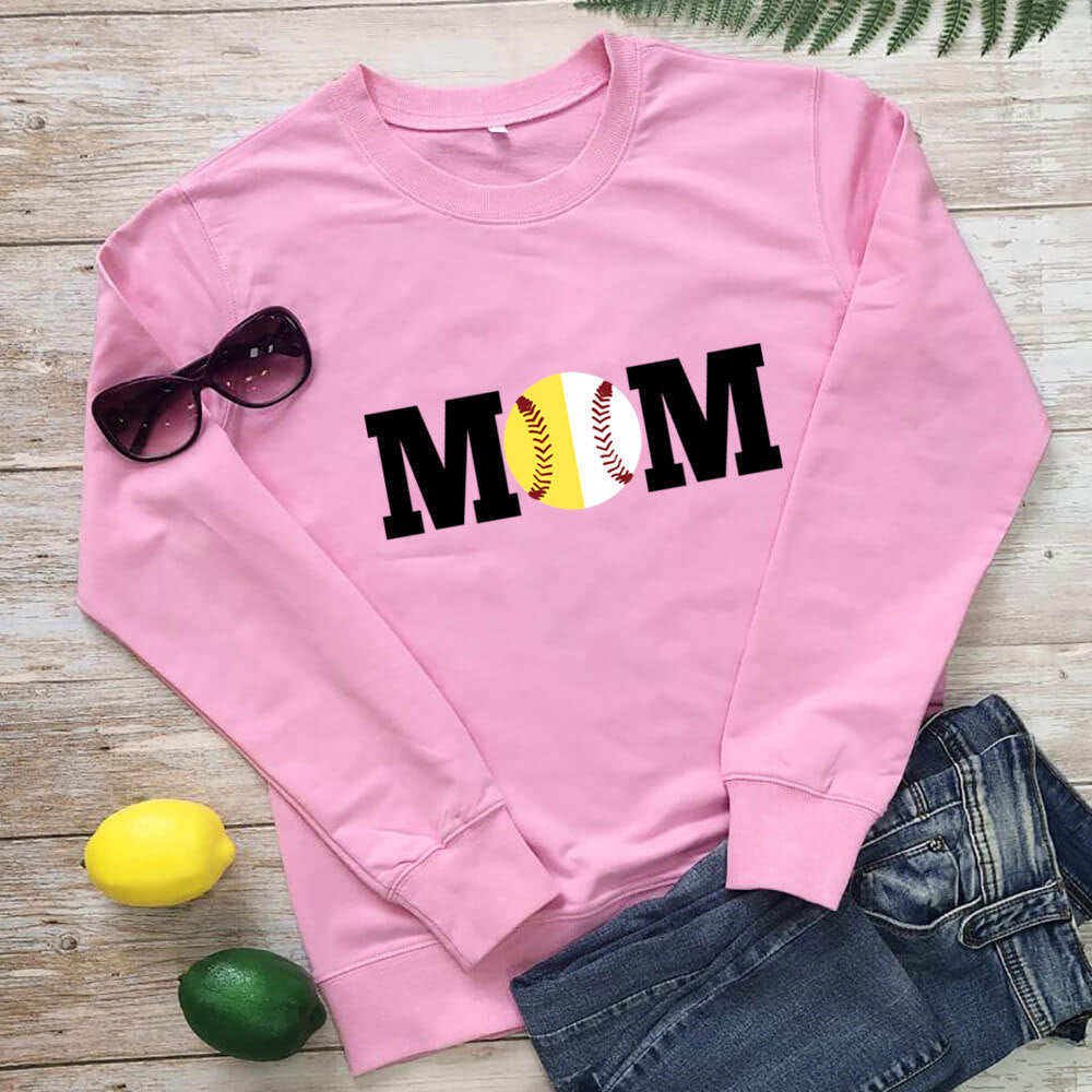 MOM Baseball printed hoodie