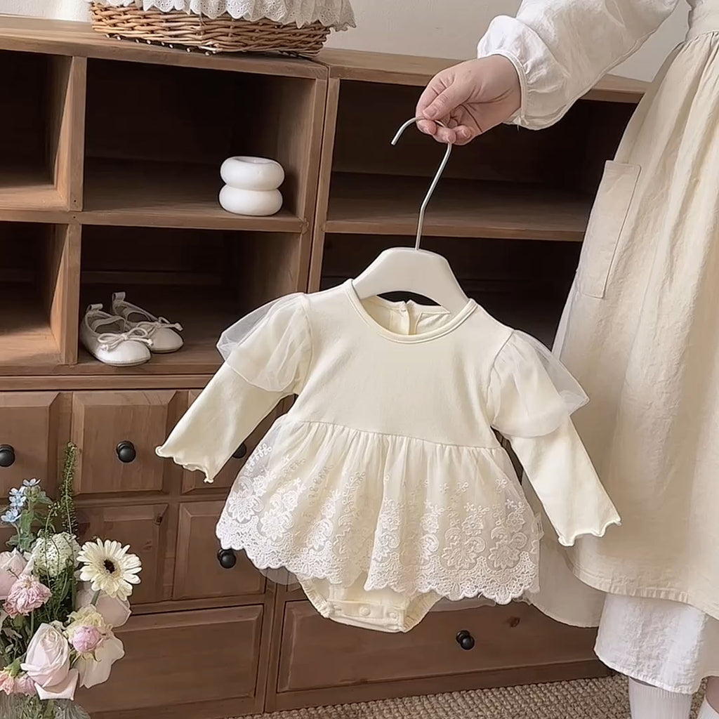 Baby Clothes Spring New Style Romper Charming Girl Baby 1st Birthday Princess Dress Formal Wear 100 Days Full Moon Bodysuit