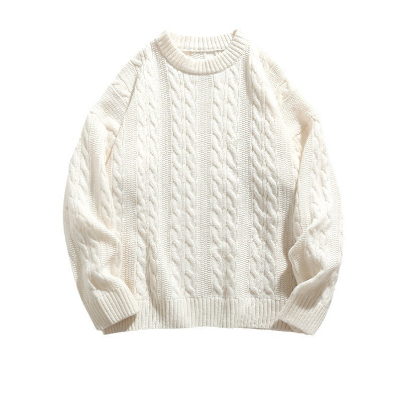 Round neck loose sweater for men