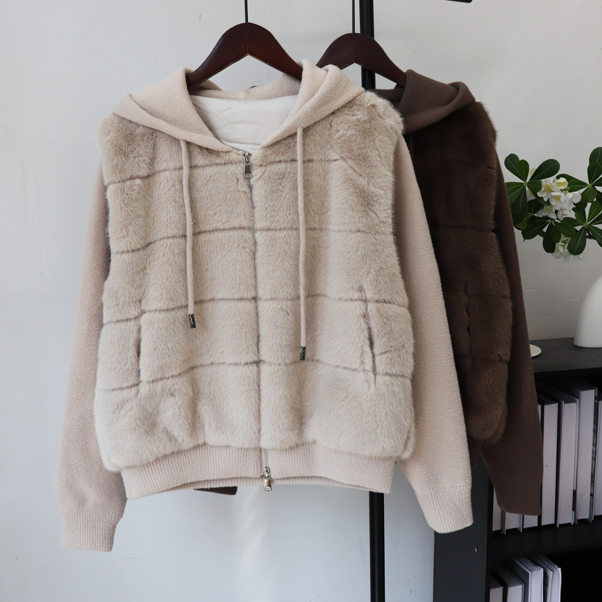 Hooded double zipper Jacket