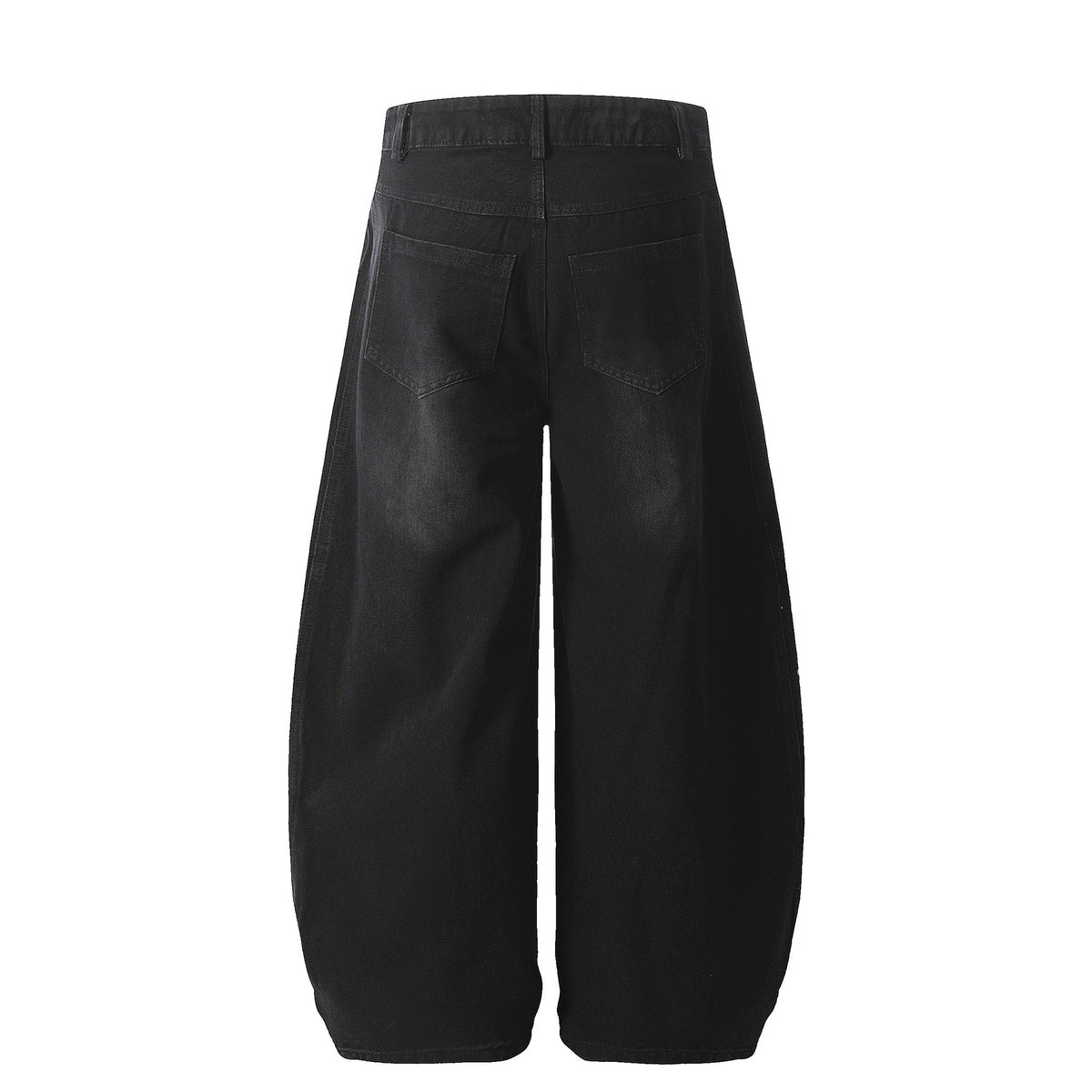Washed Distressed Unisex Jeans Side Webbing Striped Oversized Wide Leg Tapered Pants