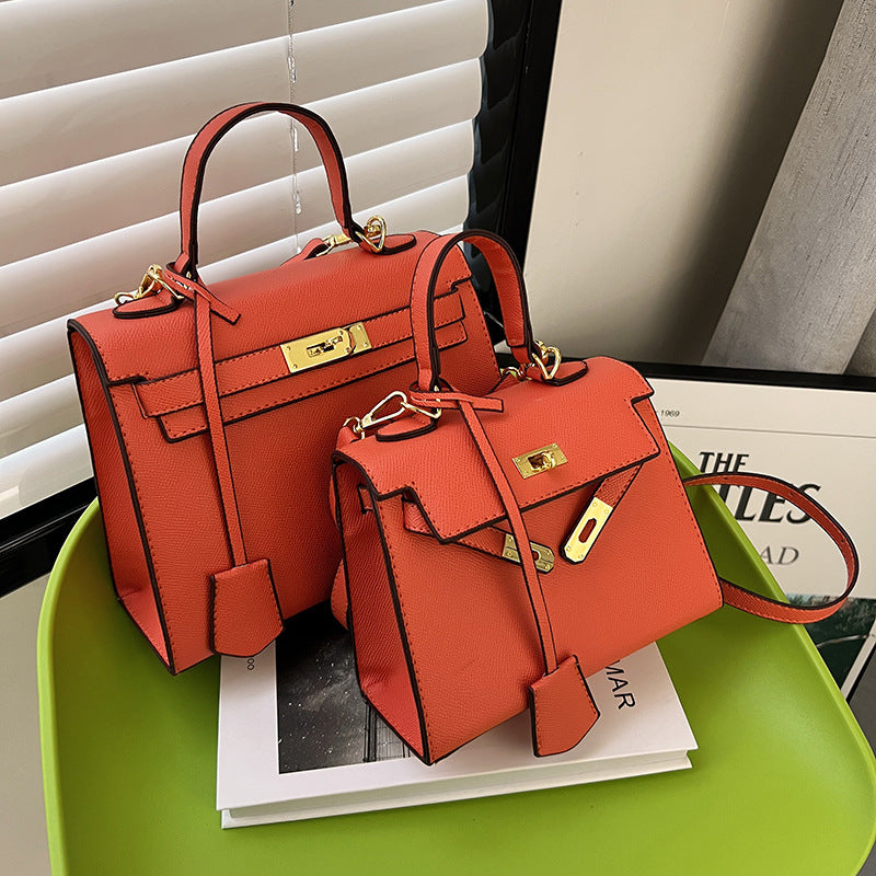 Size Solid Color PU Kelly Bag Candy Color Handbag Cross Shoulder Fashi ...