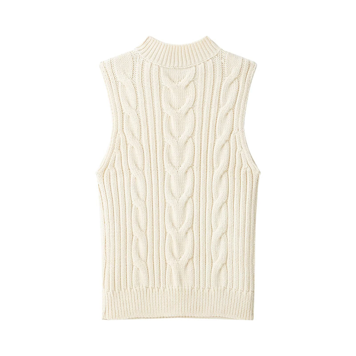 Casual slim fit hollow twisted rope knitted sweater top for women