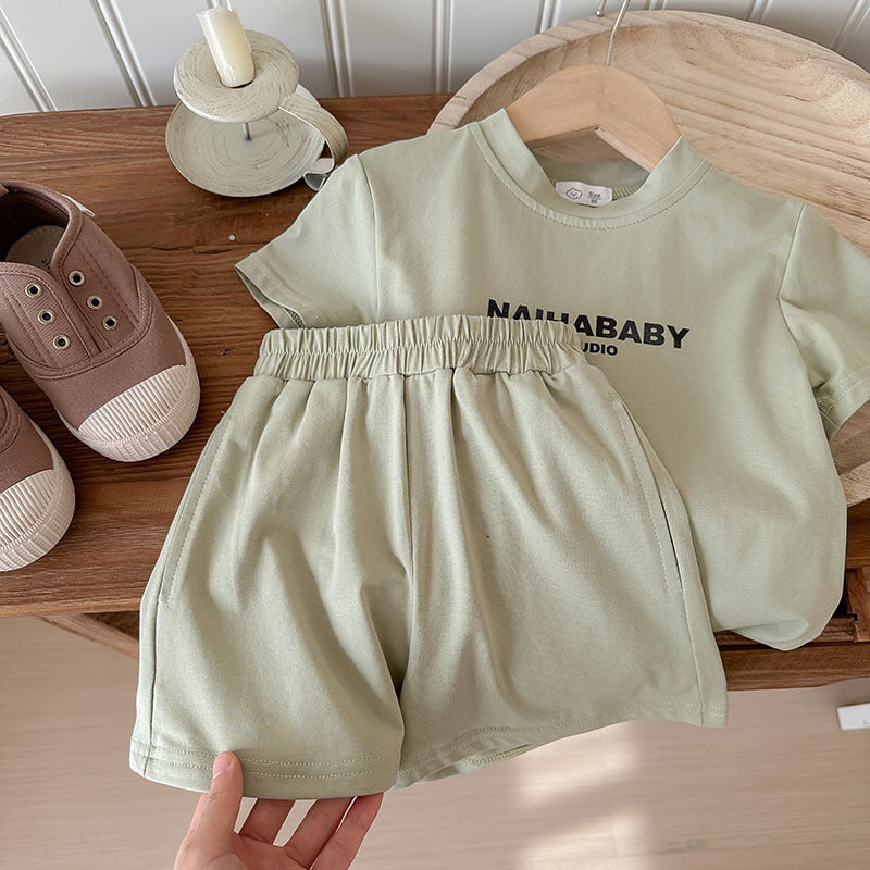 Child Outfit Summer Casual Comfortable Printed Letter Sibling Set for Boys and Girls