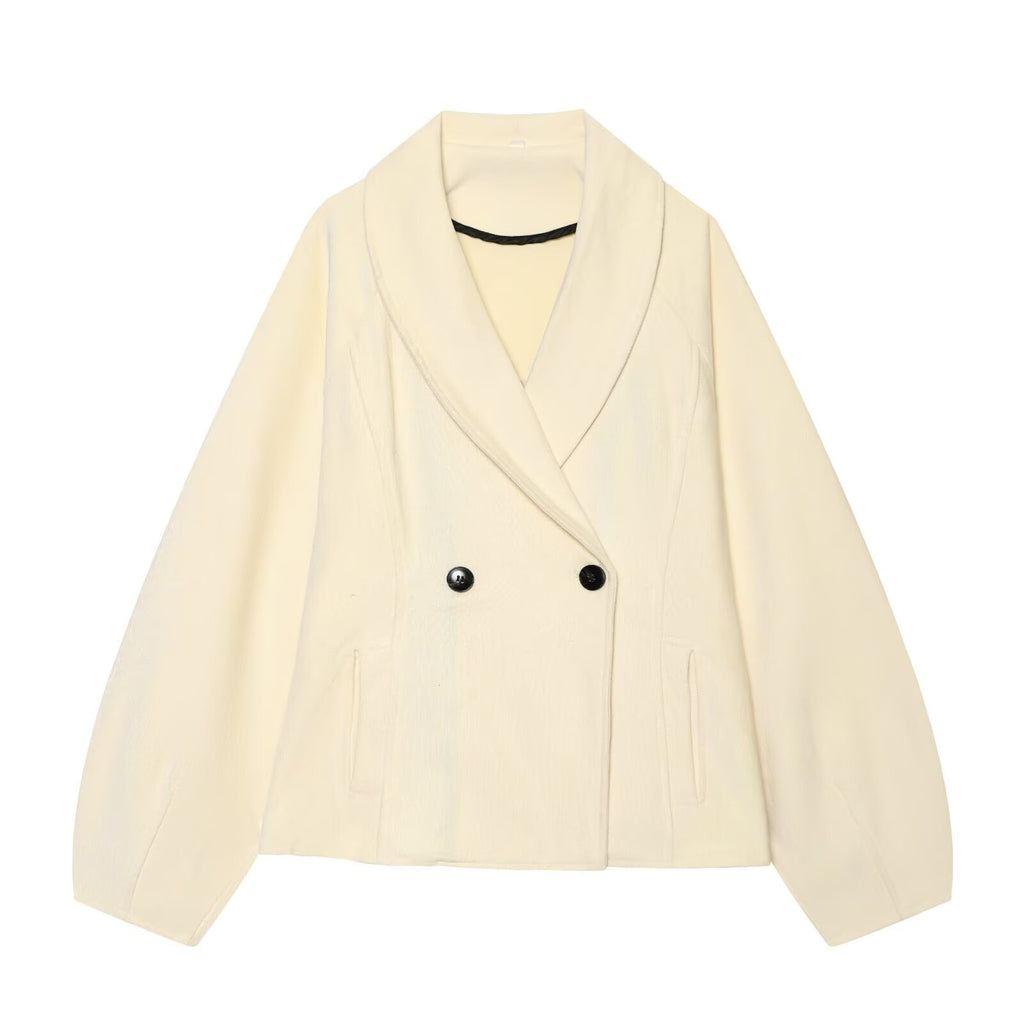 Double row two button double breasted lapel jacket