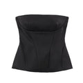 Satin texture short skirt hem strapless top for women