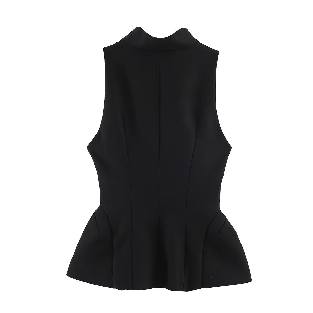 Short skirt style sleeveless standing collar vest for women in vest