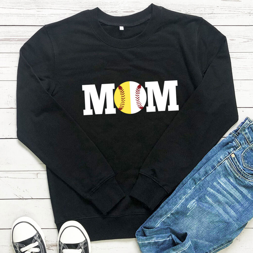 MOM Baseball printed hoodie