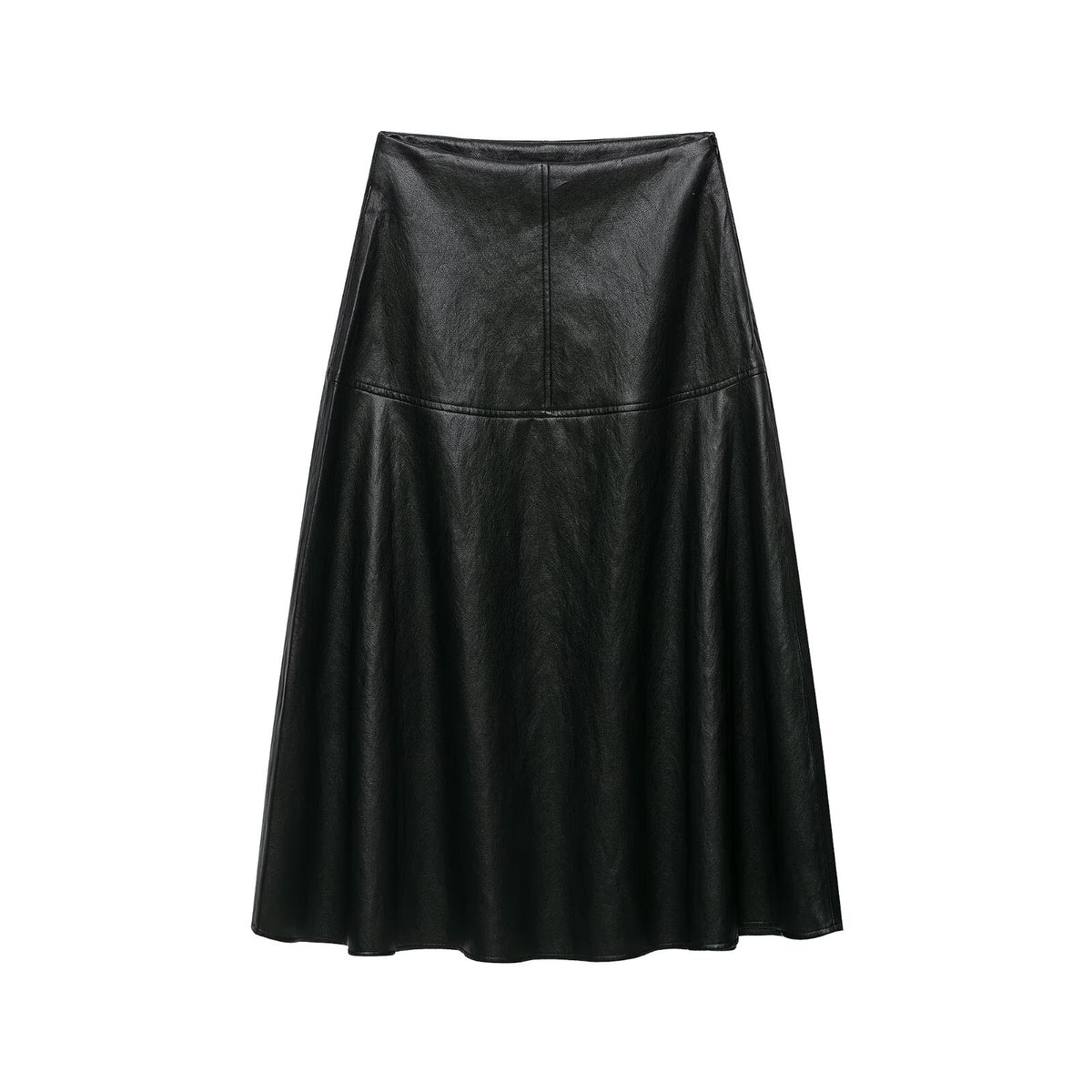 Imitation leather effect layered decorative skirt for women