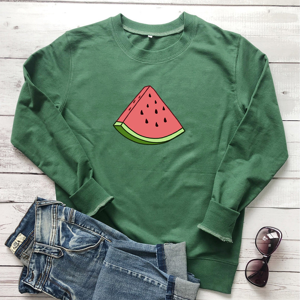 Round neck long sleeved sweatshirt