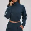 High Quality Color-Block Sweatshirt Jacket Collar Windproof Zipper Pocket Thick Outdoor Sports Cycling Jackets for Women's