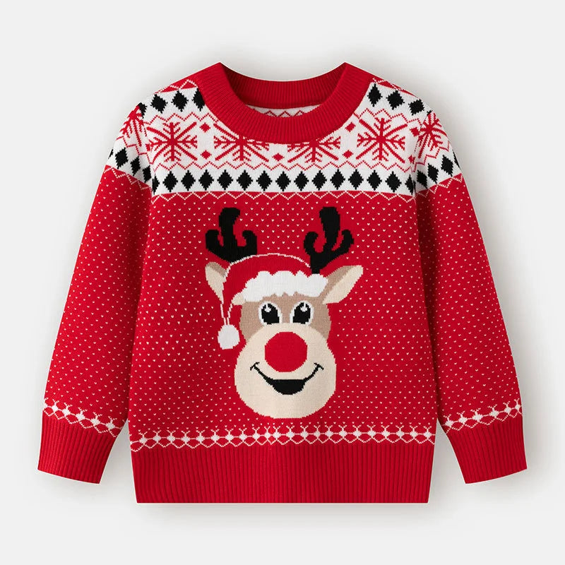 Winter Christmas Matching Sweaters for Parent-Child 2026 New Children's Father Mother Cartoon Family Knit Pullover Jumper